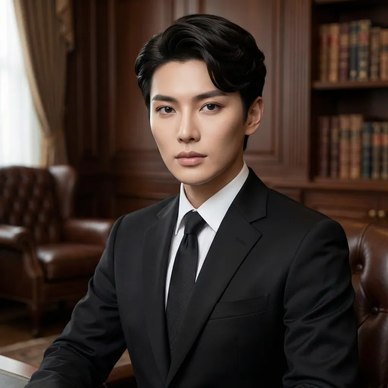 Luxurious Official Portrait in Black Suit Luxurious Official Portrait in Black Suit