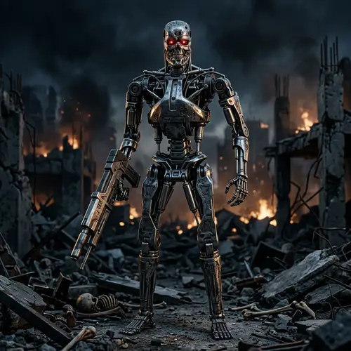 Humanoid Cyborg Inspired by T-800 Series