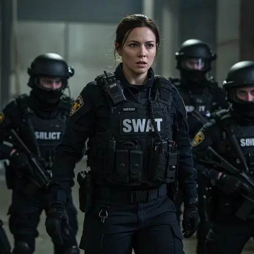 Female SWAT Captain Leading the Team