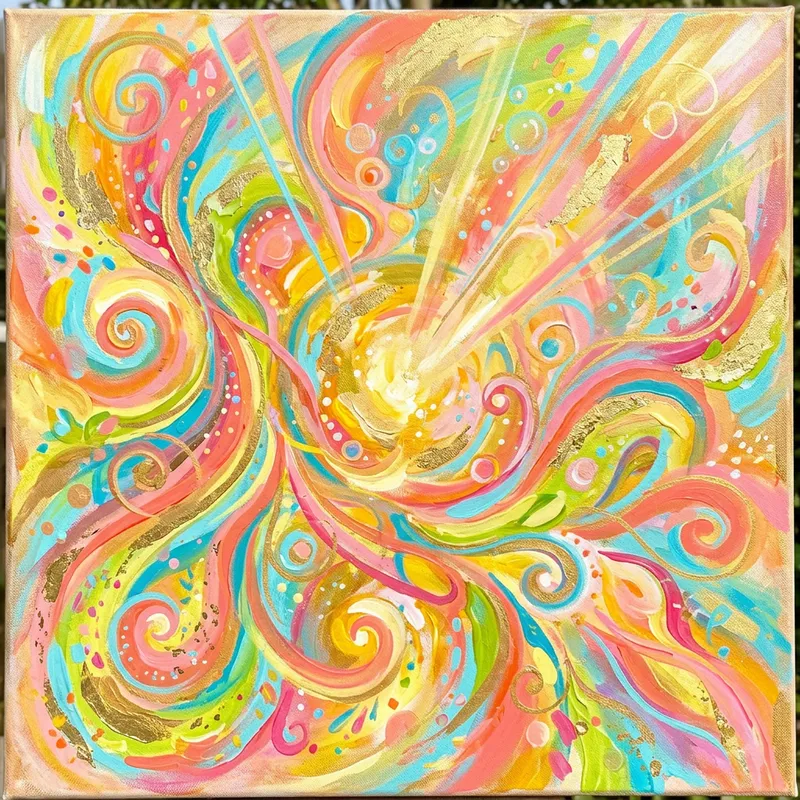 Abstract Art of Happiness: Joyful Colors and Uplifting Shapes