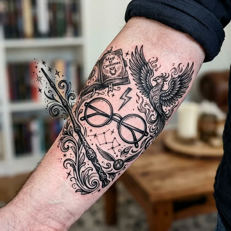 Harry Potter Tattoo | Magical Novel Series Ink Art