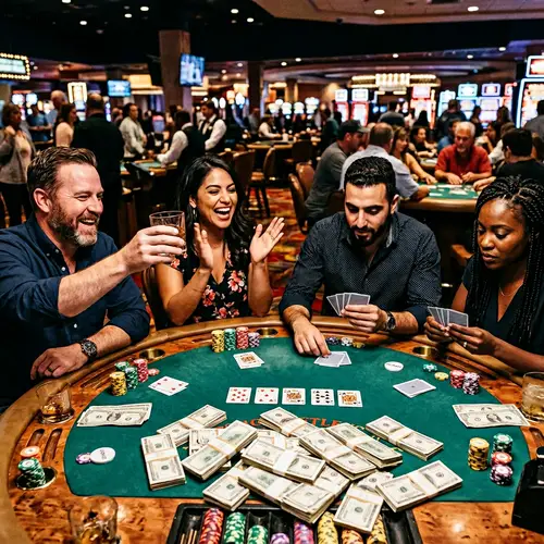 Exciting Poker Night: Cheers and High Stakes