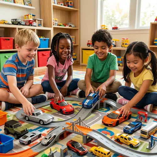 Kids Playing with Die-Cast Model Cars | Shopify Store