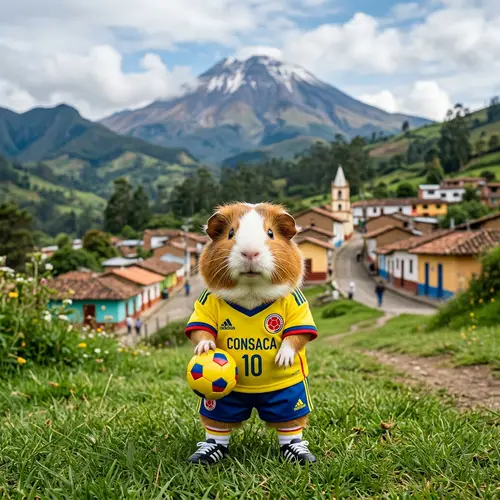 Guinea Pig in Colombian Football Team Uniform | CONSACA