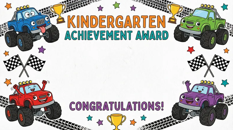 Fun Kindergarten Achievement Certificate Design