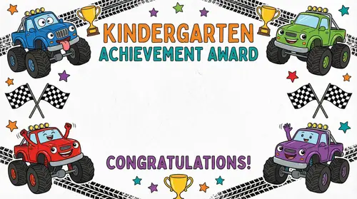 Fun Kindergarten Achievement Certificate Design
