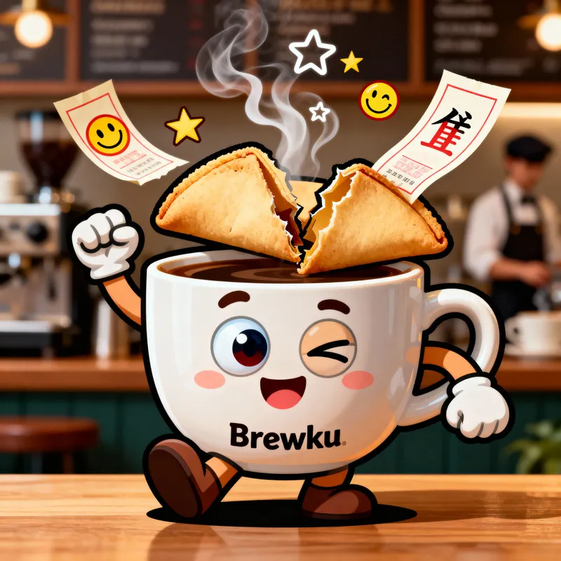 Brewku: The Fun Fortune Coffee App Mascot