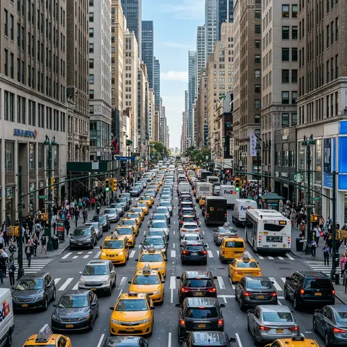 Cityscape with Abundant Cars | Urban Traffic Scene
