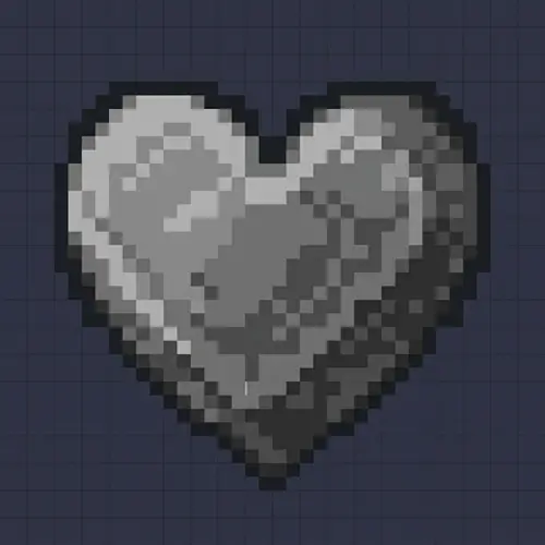 16x16 Pixel Heart Shaped Stone Art