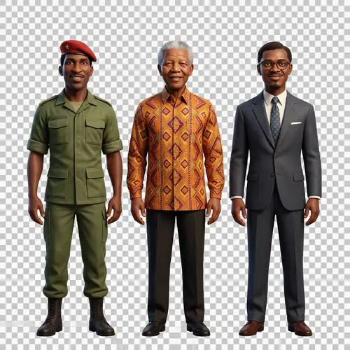 3D Cartoon Models of Mandela, Sankara, and Lumumba