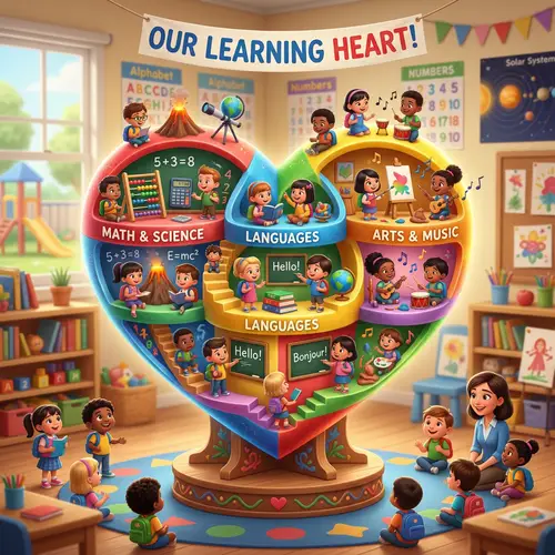 Educational Heart Animated in 3D Style | Colorful Learning Scene