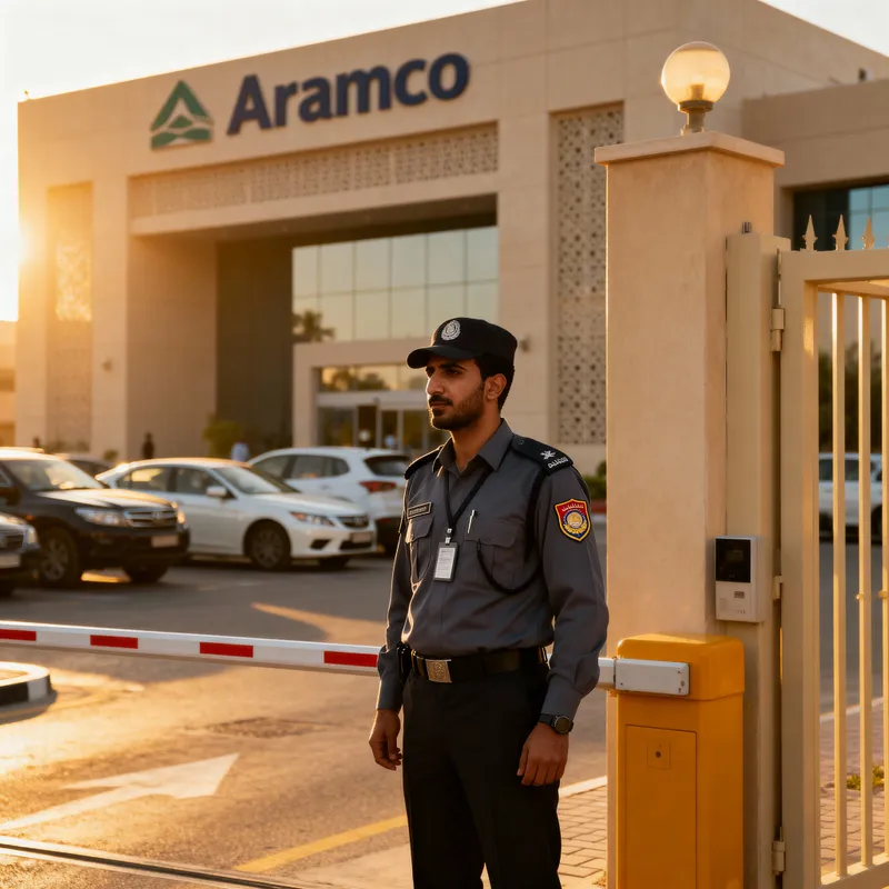 Saudi Security Guard at Aramco Gate