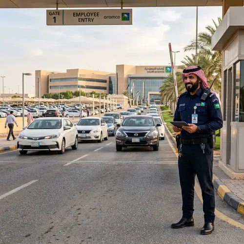 Saudi Security Guard at Aramco Gate