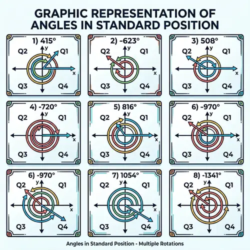 Graphic Representation of Terminal Angles in Standard Position