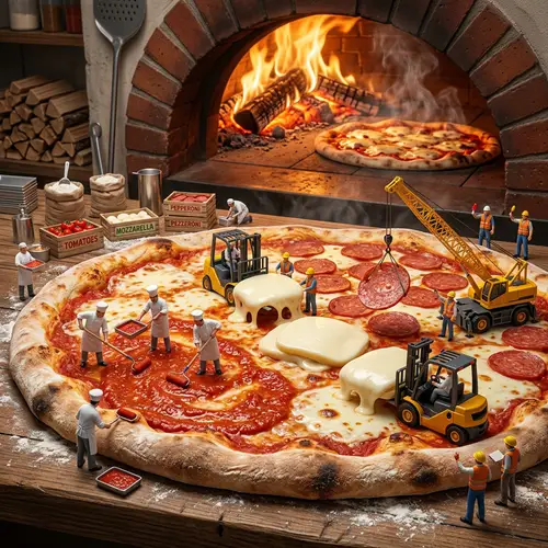 Miniature Pizza Makers at Work - Ultra-HD 8K