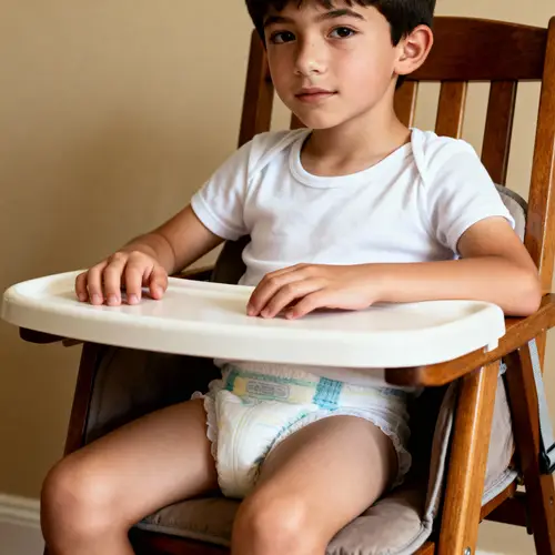Diapered Teenager in Highchair: A Unique Moment