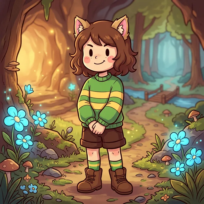 Undertale Chara: Character with Cat Ears