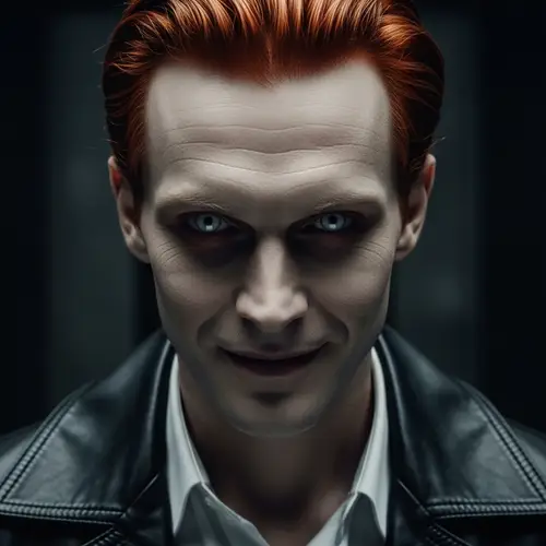 Red Haired Man with Cruel Eyes - Portrait Art