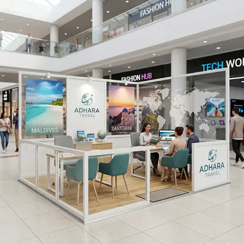 3D Render for Adhara Travel Agency Stand