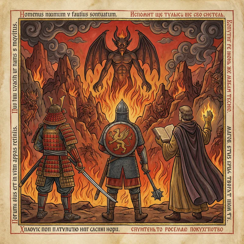 Medieval Heroes vs Demon in Hell: Samurai, Bogatyr, Vampire Scholar Medieval Heroes vs Demon in Hell: Samurai, Bogatyr, Vampire Scholar