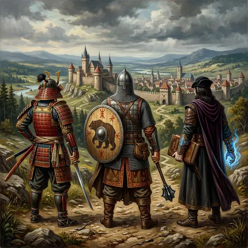 Medieval Heroes: Samurai, Bogatyr, and Scientist Vampire