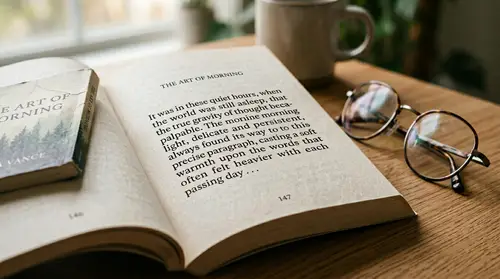 Close-Up of a Book on a Minimalist Table