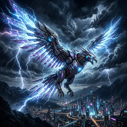 Cybernetic Thunderbird: A Futuristic Marvel