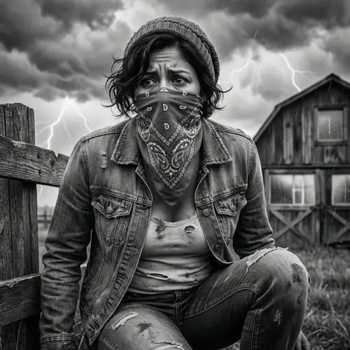 High-Quality Latina Woman Masterpiece - Scared Expression