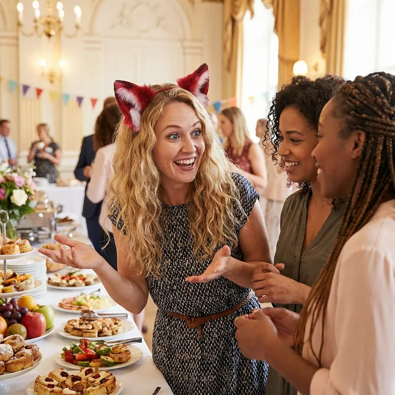 Beautiful Adult Woman with Blond Wavy Hair and Blue Eyes