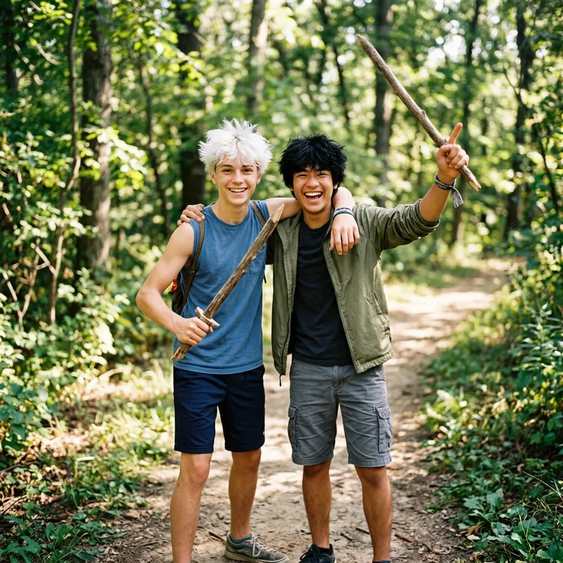 Killua and Gon Adventure | Wooden Sword Pretend Play