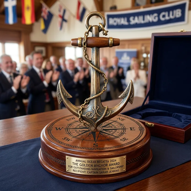 Anchor and Compass Trophy Design | Nautical Theme Craftmanship
