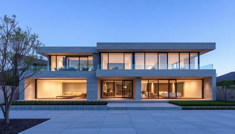 Modern Minimalist House Design with Quartz and Concrete Modern Minimalist House Design with Quartz and Concrete