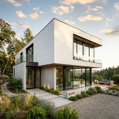 Modern Minimalist House Design with Quartz and Concrete