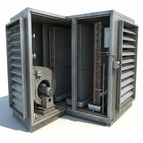 3D Air Handling Unit (AHU) Cutaway View - HVAC System