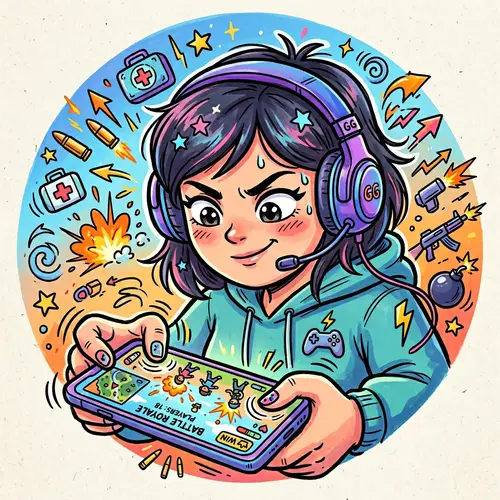 Female PUBG Mobile Gamer Emoji - Fun & Dynamic Design