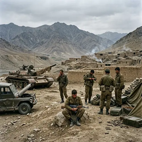 Afghanistan Conflict in Late 20th Century - Historical Scene