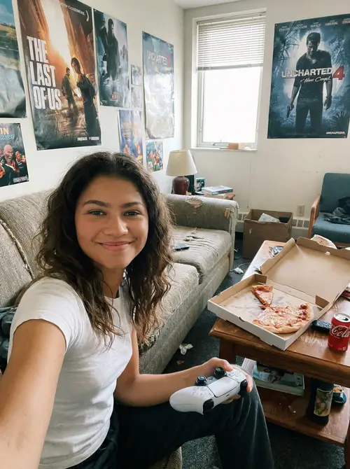 Zendaya's Gaming Selfie: A Cozy Moment