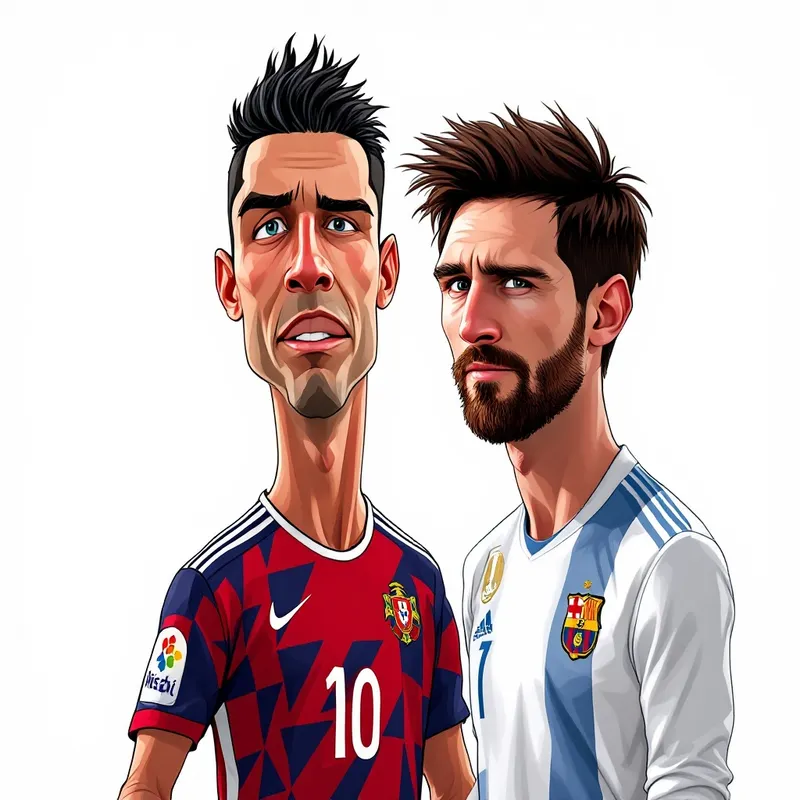 Realistic Cartoon of Ronaldo & Messi Fan Art Realistic Cartoon of Ronaldo & Messi Fan Art