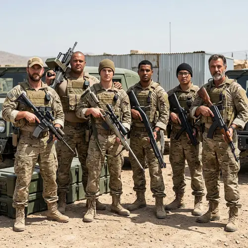 Dynamic Group of Six with Unique Weapons