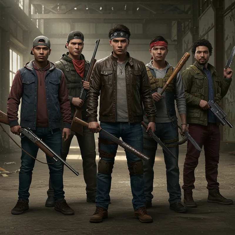 Dynamic Group of Six with Unique Weapons