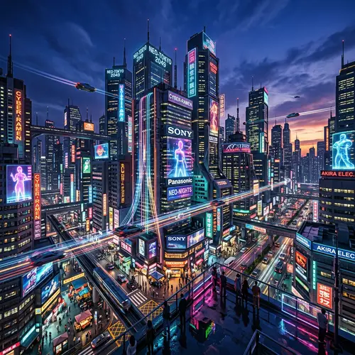 Futuristic Cyberpunk Cityscape at Twilight | Tokyo Neon Lights