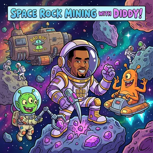 Space Rock Mining with Aliens and Diddy Cartoon