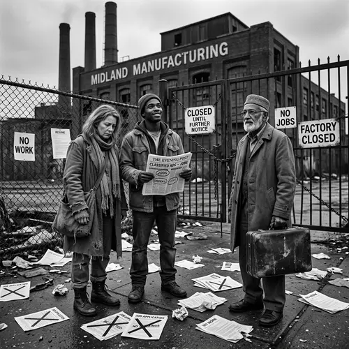 Hope Amid Hardship: Poignant Black and White Scene Depicting Unemployment