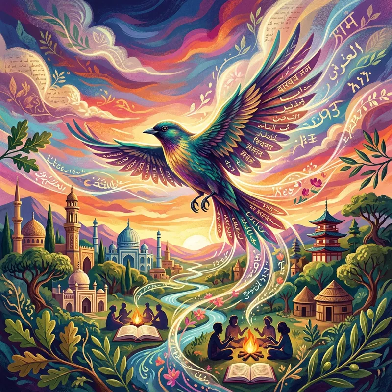 Ethereal Bird of Freedom - Cultural Richness and Language Symbolism