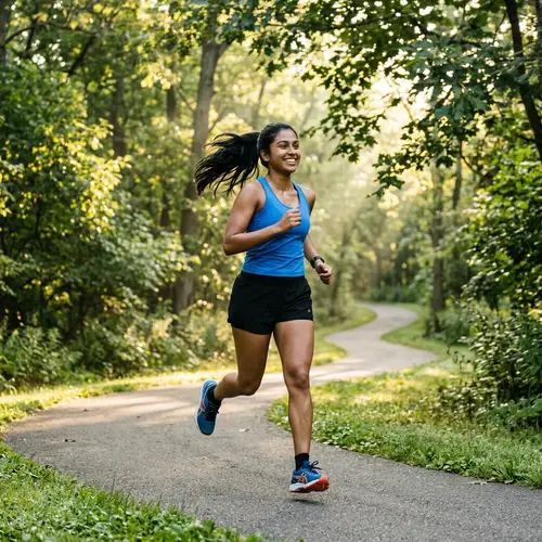 Morning Jogging Routine in a Lush Green Park | Woman Exercising