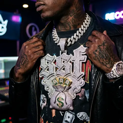 Gothic Bling SSF Pendant with Money Bag