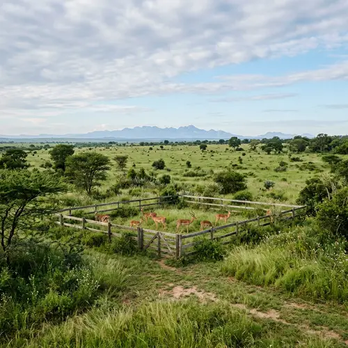 Serene Landscape with Vibrant Greenery and Wildlife Harmony