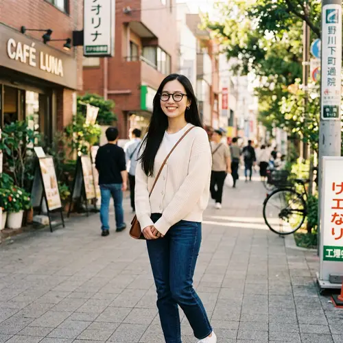 Pretty 24-Year-Old Asian Girl with Glasses
