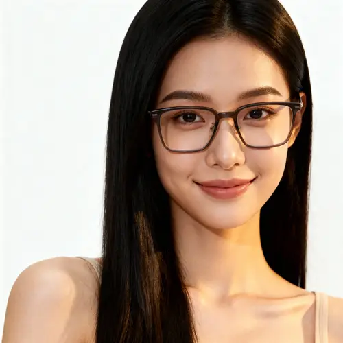 Pretty 24-Year-Old Asian Girl with Glasses