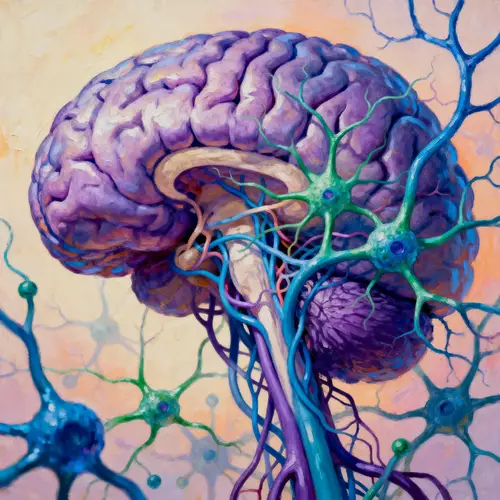 Vibrant Digital Painting of the Nervous System